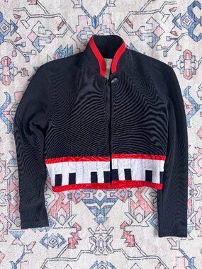 Vintage Andrea Isabella Piano Keys Cropped Jacket - size Small